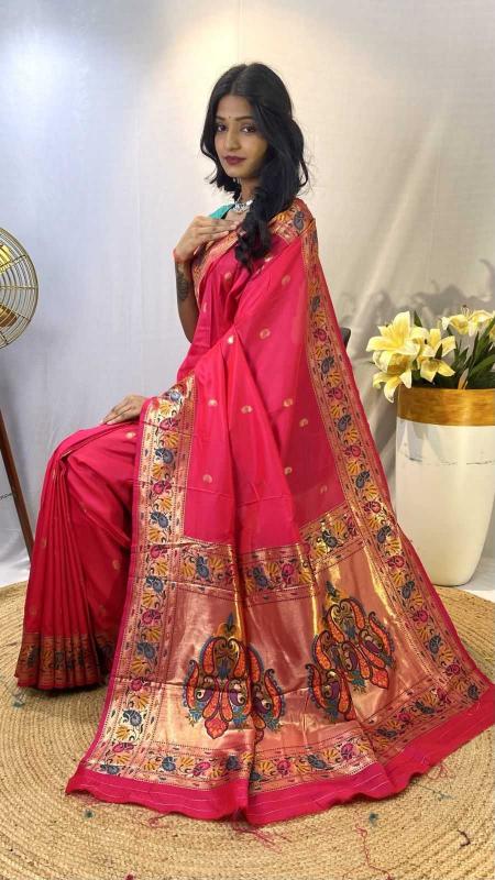 pr kc 3017 paithani silk weaving design exclusive sarees