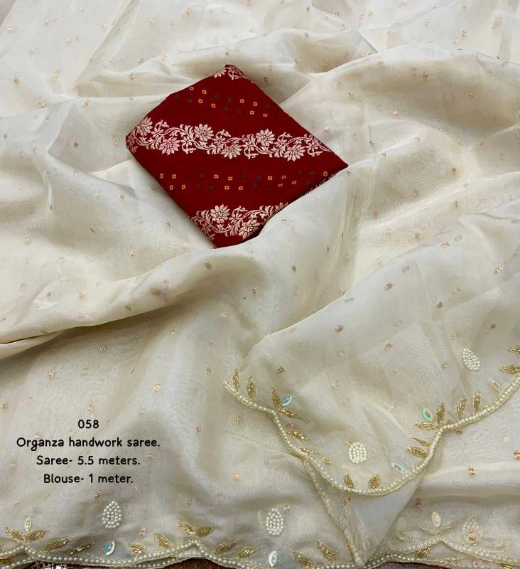 pr kc 58 golden zari soft organza wholesale saree in surat 