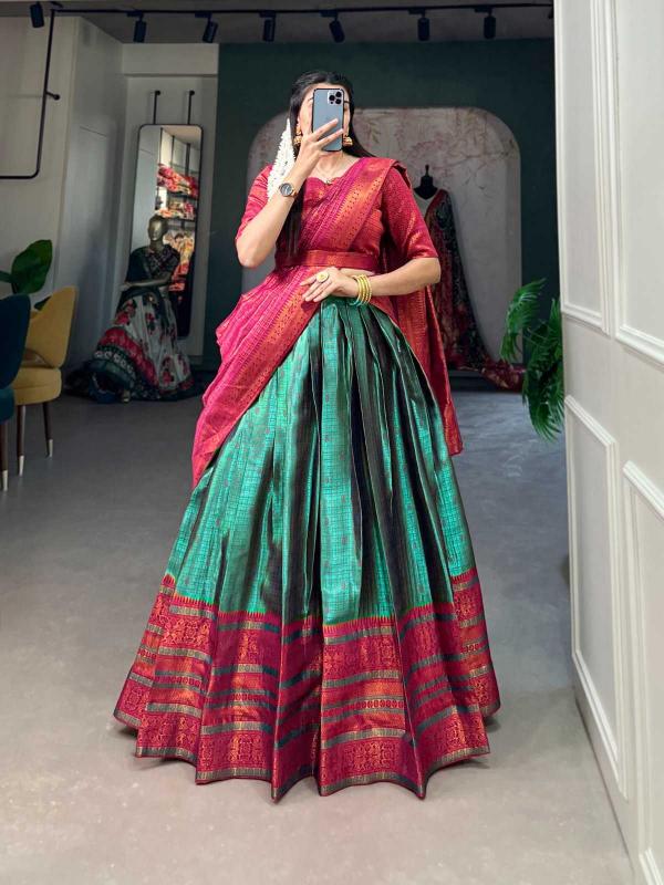 pr lnb2025 latest jacquard silk colorful stitch lehenga unstitch choli
