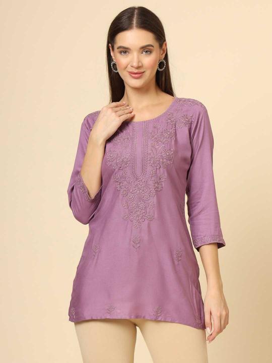 pr viha vol 6 Rayon Lucknowi chikankari work tops