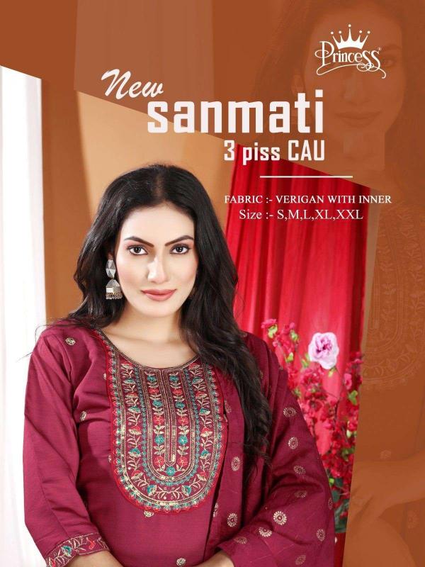 princess new sanmati 3 pic cau series 1001-1006 vetican  wholesale readymade salwar kameez in surat