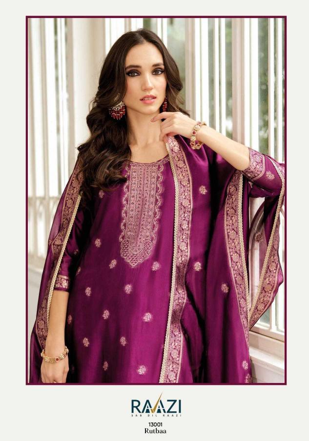 raazi rutbaa vol 13 series 13001-13004 pure viscose suit 