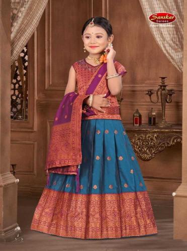 raga by sanskar style fullstitch weaving lehenga choli for kids