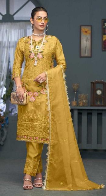 ramsha 1171 organza solid design full stitch pakistani 3pcs dress