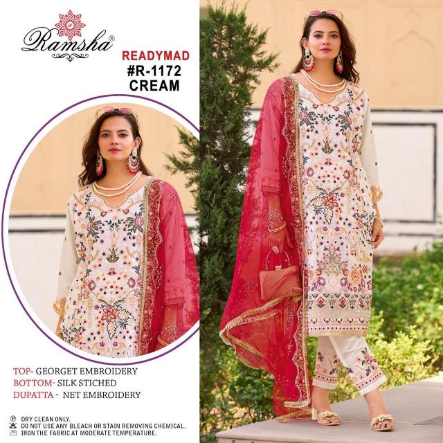 ramsha 1172 nx GEORGET EMBROIDERY readymade suit 