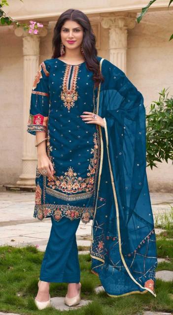 ramsha R-1168 organza embroidery readymade suit 