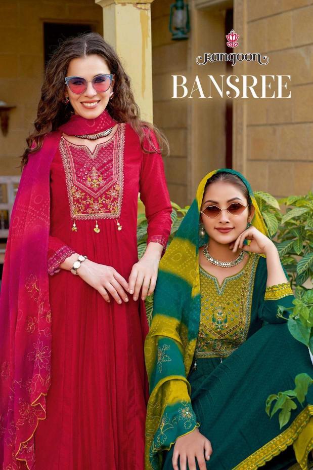 Rangoon bansree silk khatli work readymade suit