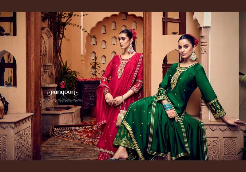 rangoon ras series 5411-5416 Silk with Fancy Work readymade suit