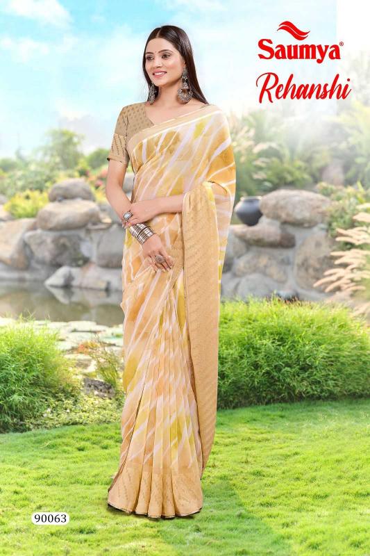 rehanshi by saumya series 90063 To 90070  pretty look georgette saree exports