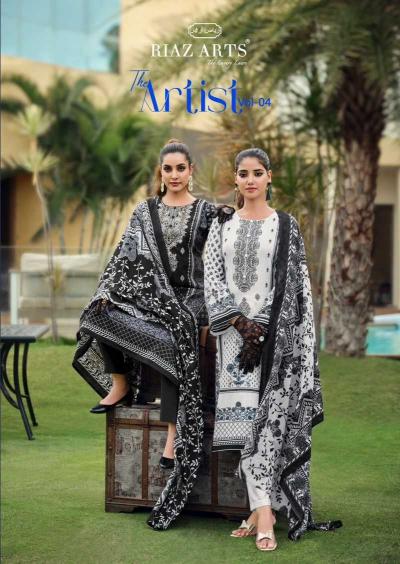 riaz arts the artist vol 4 series 16001-16008 pure karachi lawn suit 