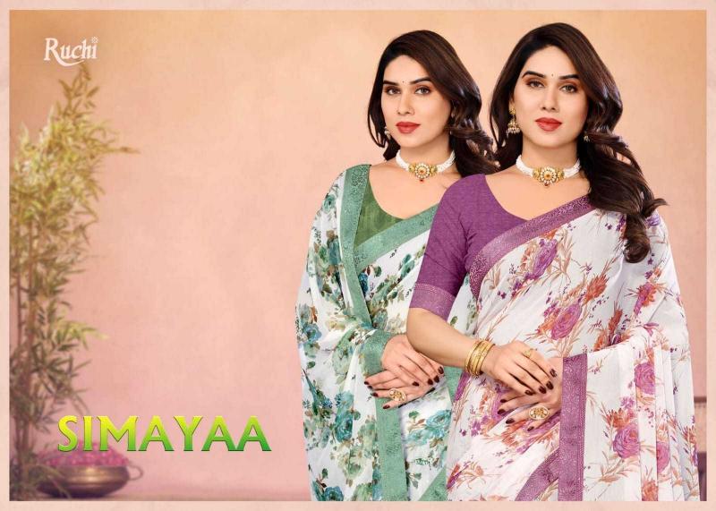 ruchi simayaa series 34501-34503 Chiffon wholesale saree in surat 