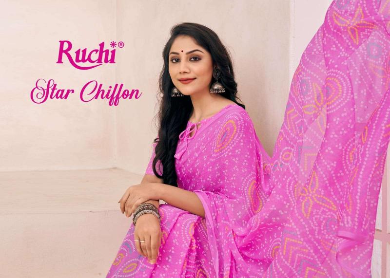 ruchi star chiffon vol 130  series 26001 TO 26002 Georgette printed wholesale saree in surat