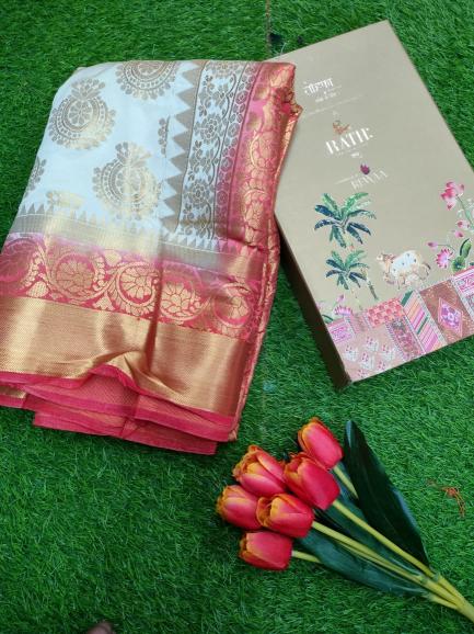 Rutrang vol 70 designer Kanchipuram Silk saree with pallu and blouse piece 