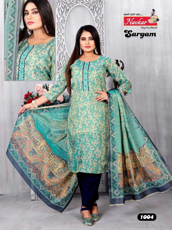 sargam vol 1 by navkar tissue with cotton ethnic full stitch indian salwar suit