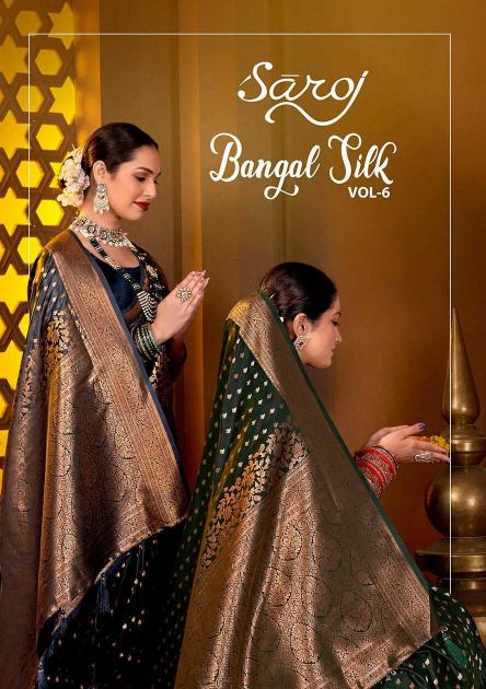 Saroj Bengal Silk vol-6 series 1001-1006 satin silk saree