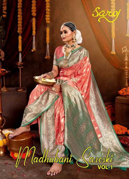 Saroj Madhuani Swaroski vol.1 50*600 silk saree