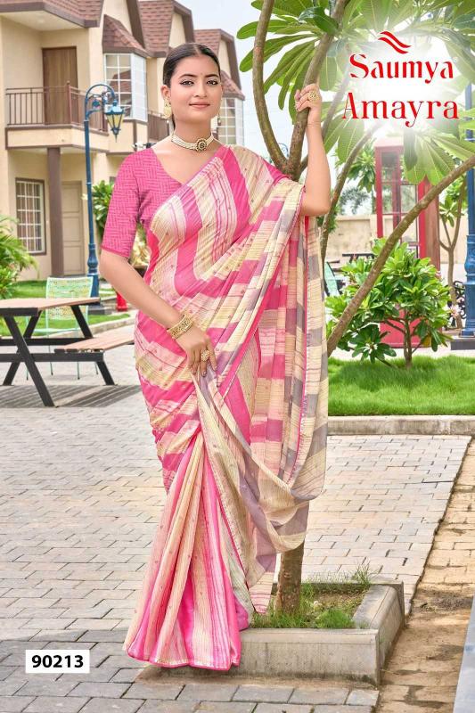 saumya amayra series 90213-90220 Chiffon brasso saree