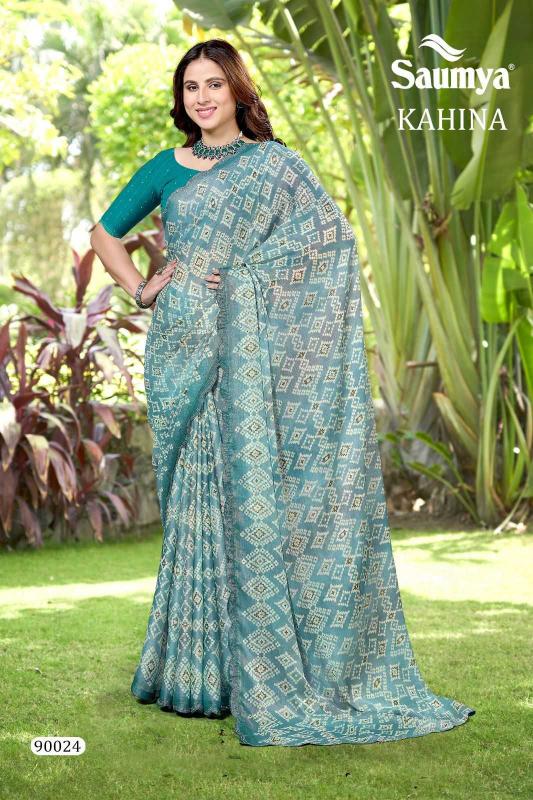 saumya kahina series 90017-90024 Chiffon brasso saree