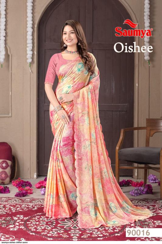 saumya oishee series 90009-90016 Ciffon brasso saree