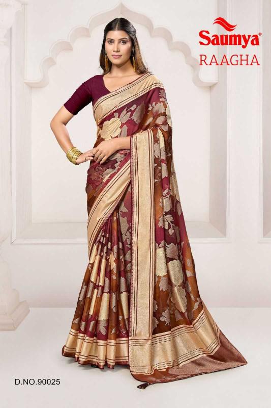 saumya raagha series 90025-90032 Dull moss brasso saree