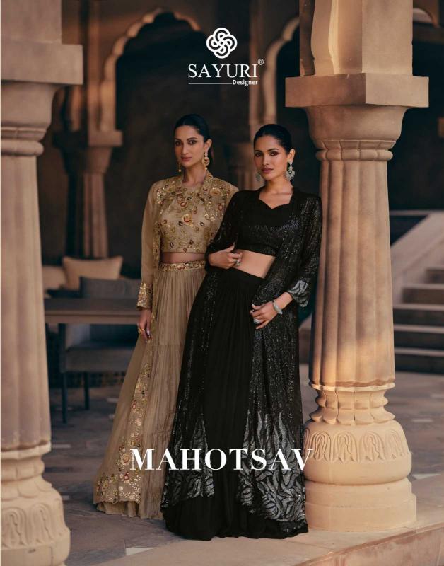 sayuri mahotsav series 5531-5533 real chinon wholesale gown in surat