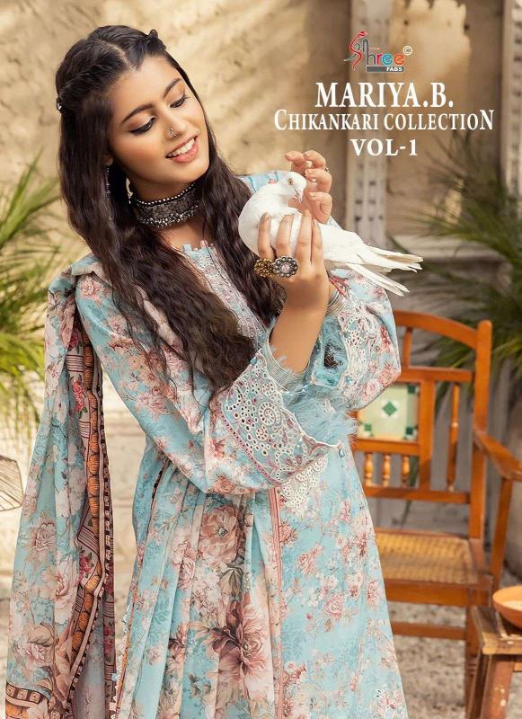 shree fab mariya b chikankari collection vol 1 series 3447-3452 pure cotton  wholesale salwar kameez in surat