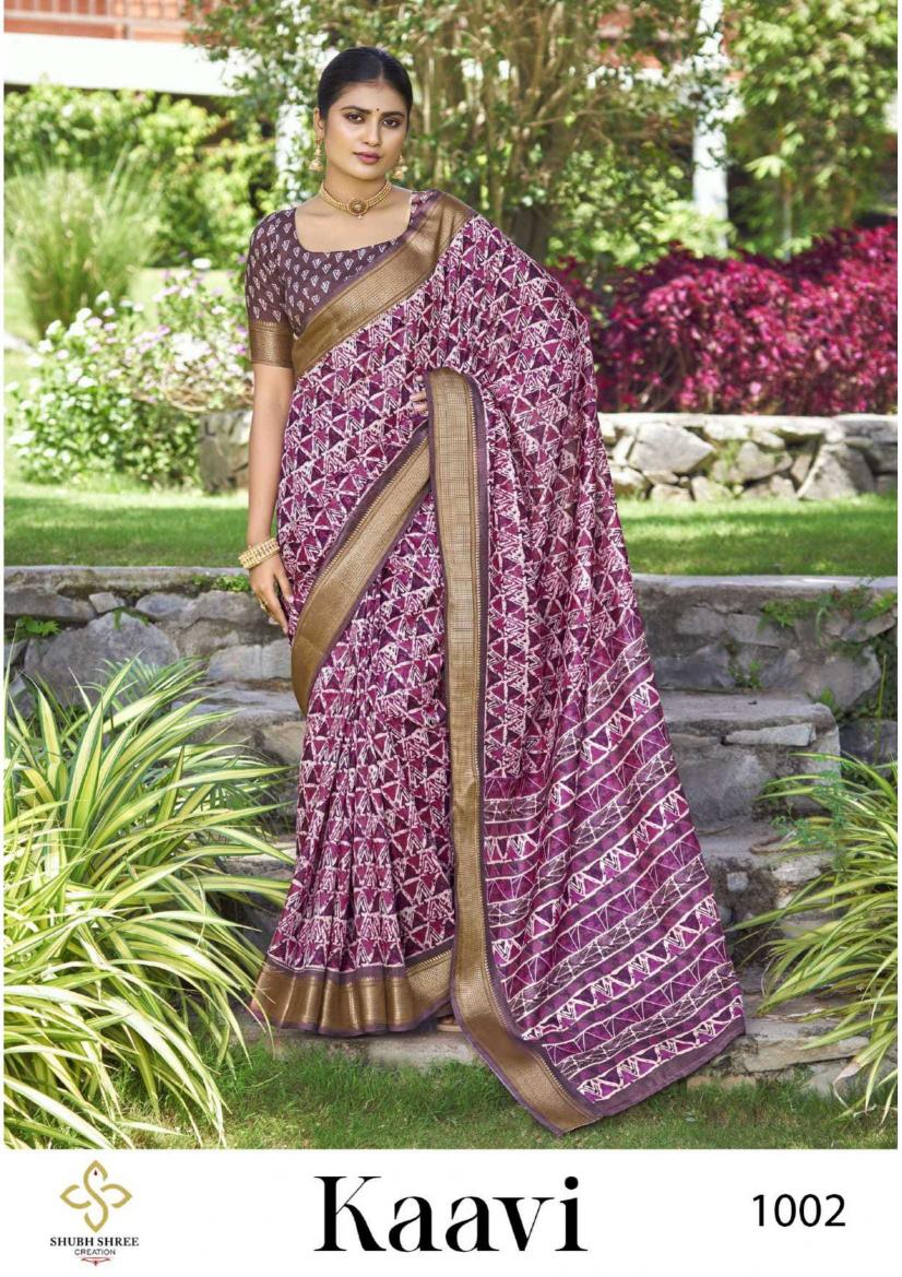 shubh shree kaavi series 1001-1004 dola wholesale saree in surat 