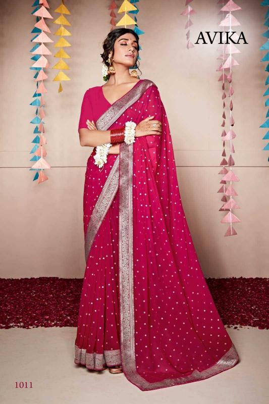 stavan avika series 1001-1006 Heavy Weightless With Border saree