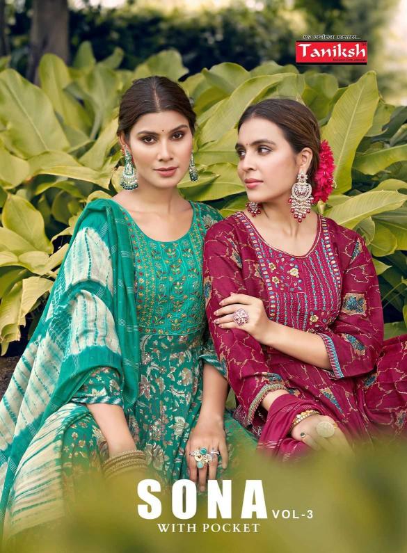 taniksh sona vol 3 series 3001-3008 capsule wholesale readymade salwar kameez in surat