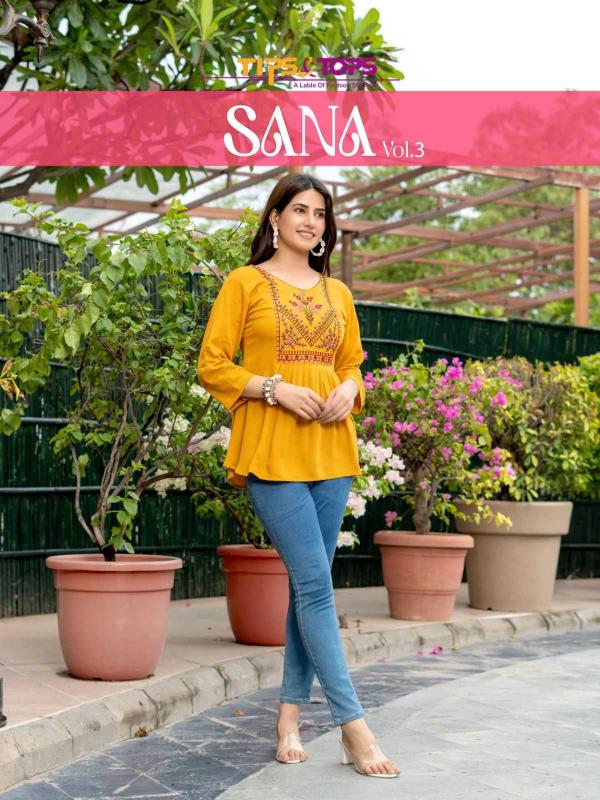 TIPS & TOPS SANA VOL 3  RAYON EMBROIDERY WORK FULL STITCH STYLISH WESTERN TOPS