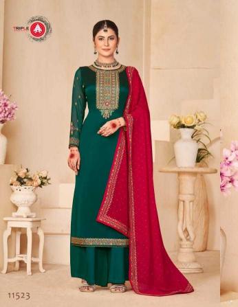 triple a anokhi series 11521-11526 Pure Bella Silk wholesale salwar kameez in surat