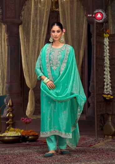 triple a emily series 12121-12126 Gold Crush Fancy wholesale salwar kameez in surat