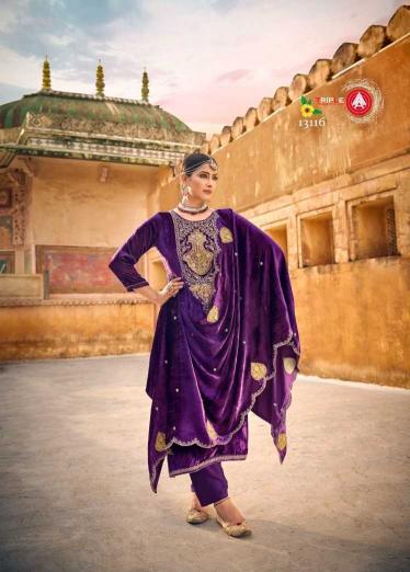 triple a taj arabia series 13111-13116 Viscos Makhmali Velvet wholesale salwar kameez in surat