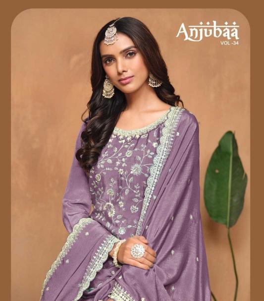 twisha anjubaa vol 34 series 10341-10344 chinon wholesale salwar kameez in surat