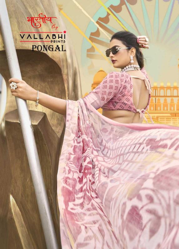 vallabhi prints pongal series 160996-161001 georgette wholesale saree in surat 