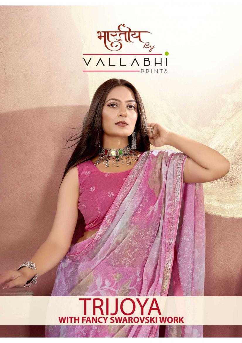 vallabhi prints trijoya series 29051-29056 chiffon saree