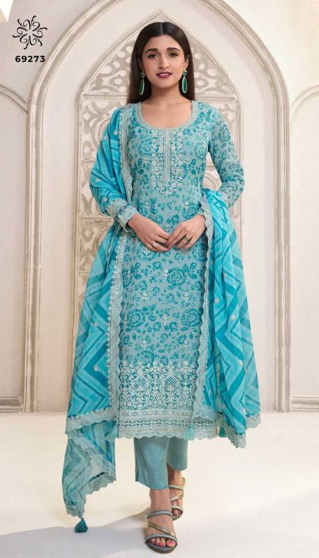 vinay sparsh series 69271-69276 organza wholesale salwar kameez in surat