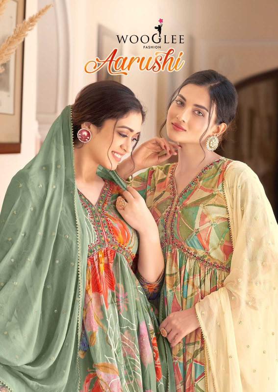 wooglee aarushi series 2001-2004 Chinon Print wholesale readymade salwar kameez in surat