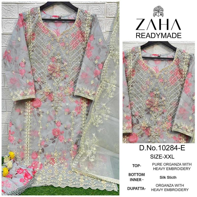 zaha 10284 efgh organza readymade suit 