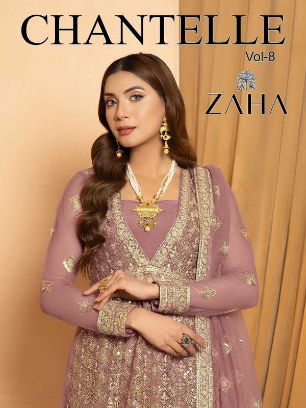 zaha chantelle vol 8 series 10354 butterfly net  wholesale salwar kameez in surat