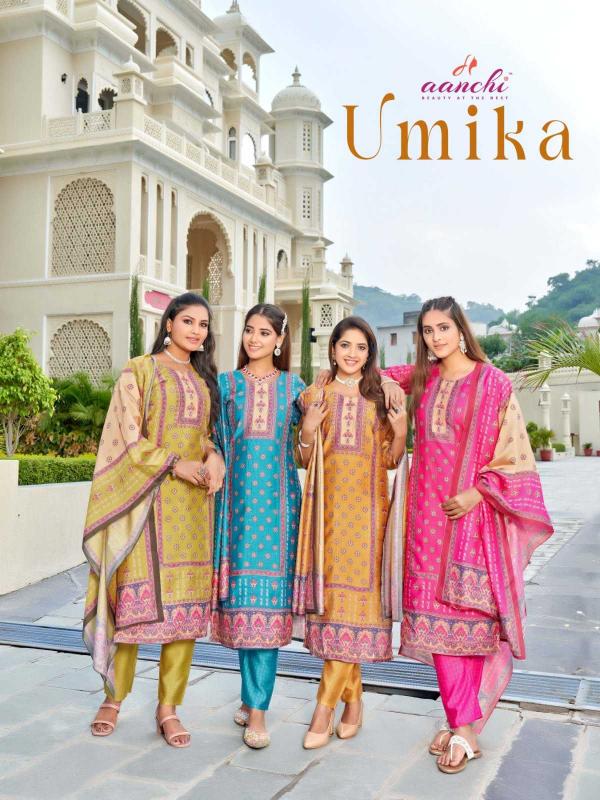 aanchi umika SERIES 1001-1004 Fancy Fabric wholesale readymade salwar kameez in surat