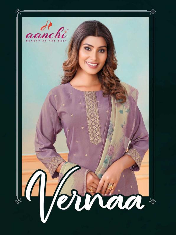 aanchi vernaa series 79001-79005 ROMAN SHIMMER wholesale readymade salwar kameez in surat