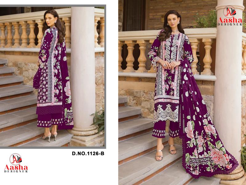 Aasha Designer 1126 Pakistani Suits in India Stylish & Affordable Collection