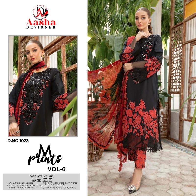 AASHA DESIGNER M PRINTS VOL-6 1023-1024 Pure Cotton wholesale salwar kameez in surat  