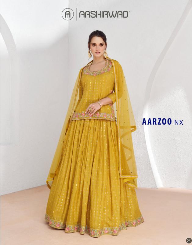 AASHIRWAD AARZOO series 9912-9913 REAL GEORGETTE wholesale readymade salwar kameez in surat