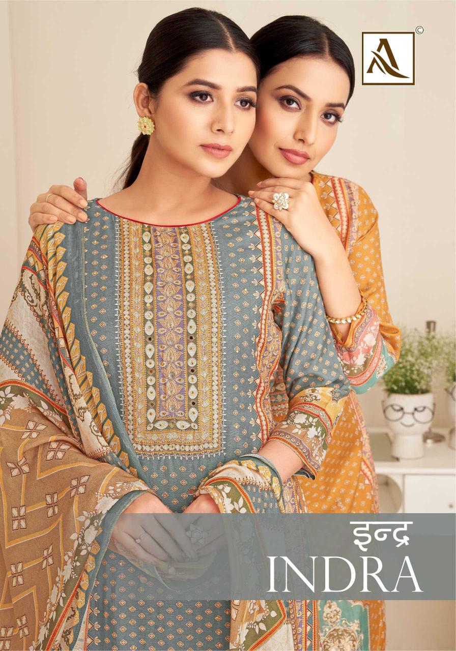 alok suits indra SERIES 147001-147006 Premium Viscose Maslin wholesale salwar kameez in surat