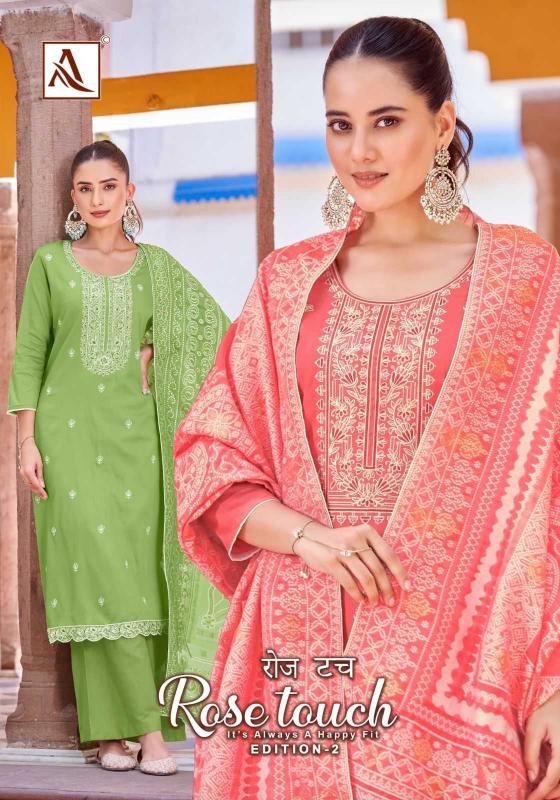 alok suits rose touch vol 2 SERIES 1573001-1573006 Pure Zam wholesale salwar kameez in surat