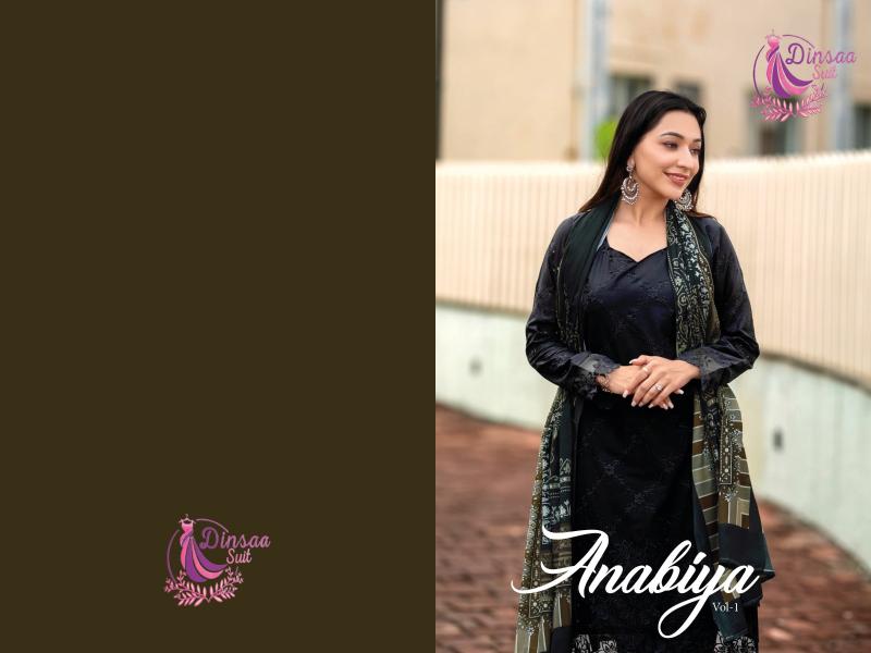 Anabiya Vol 1 Dinsaa Suit Series 297 to 299 Cambric Pakistani Salwar Suits Manufacturer