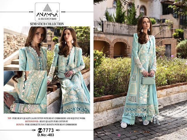 Anamsa-483 Jaam Cotton wholesale salwar kameez in surat