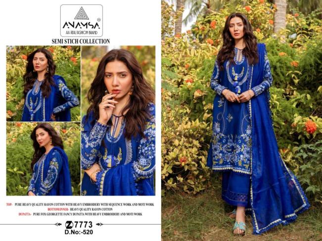 Anamsa-520 Heavy Pure Rayon Cotton wholesale salwar kameez in surat